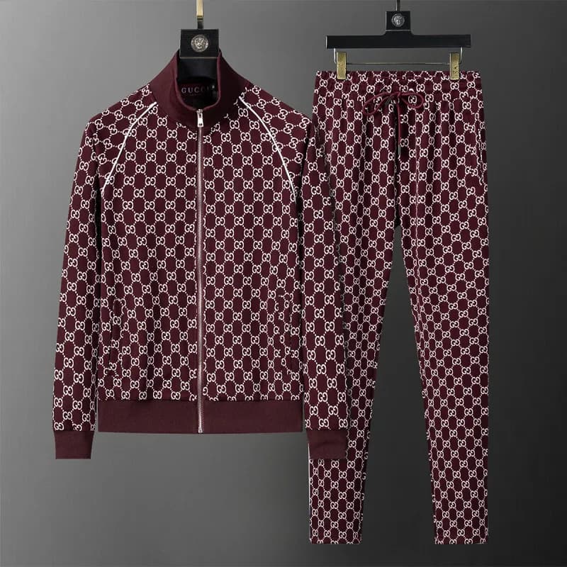 Hugo Boss Track Suit Black Beige Stripe — 38107 wine red
