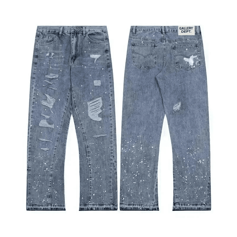 Amiri Distressed Jeans Red Logo Patch — 31top quality