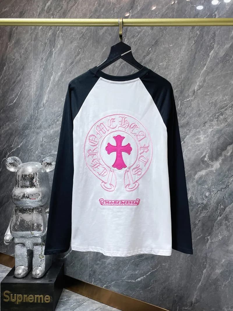Chrome Hearts × Supreme Raglan Long Sleeve Tee Cross Logo