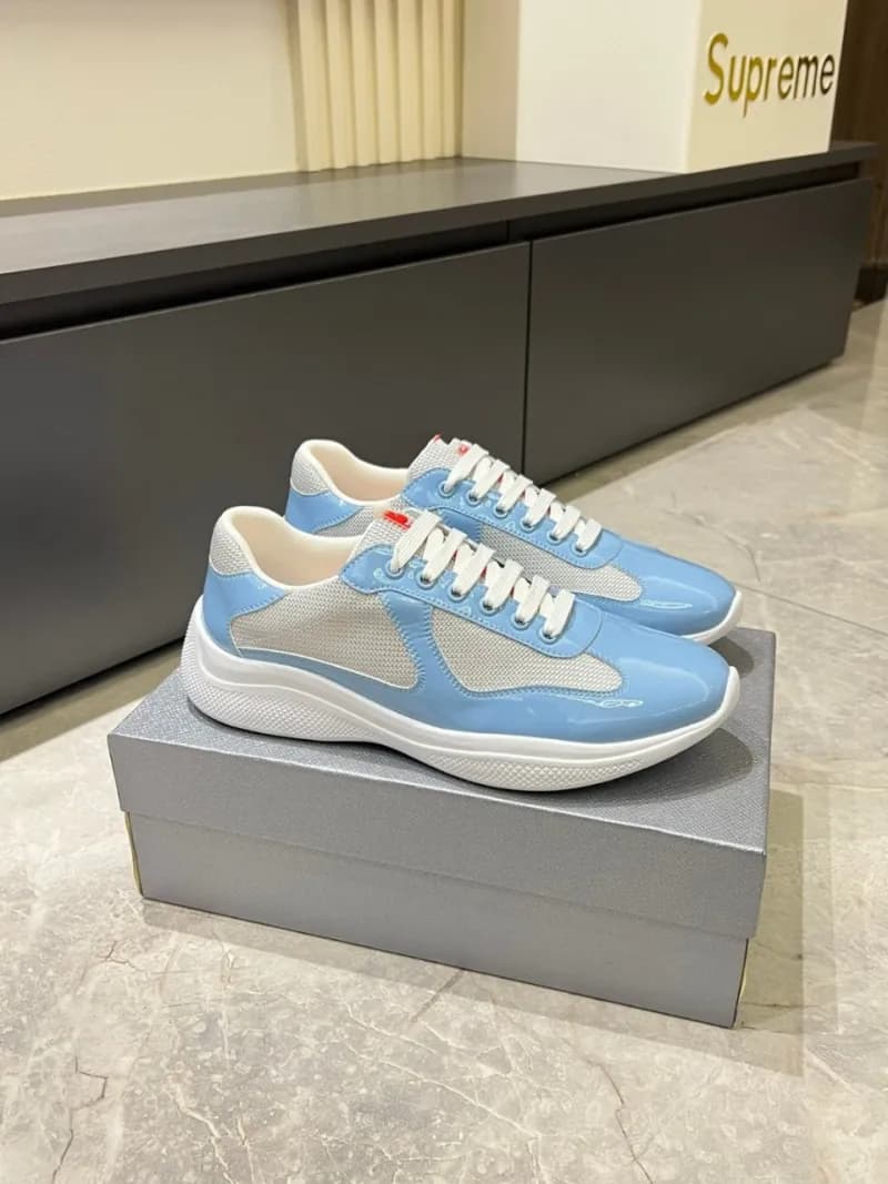 Prada × Supreme Linea Rossa Sneaker Light Blue Patent & Mesh
