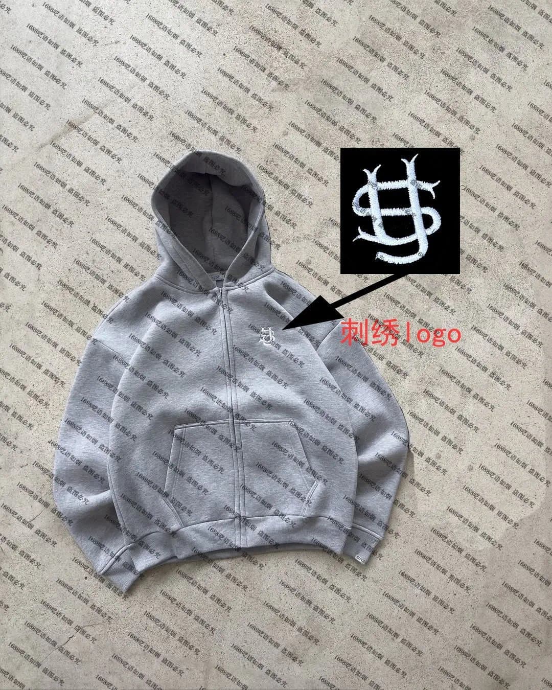 Chrome Hearts Zip-Up Hoodie Embroidered Logo