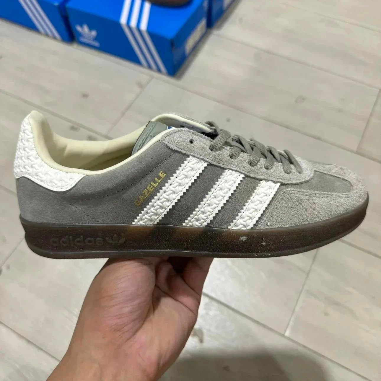 Adidas Gazelle Textured White Stripes