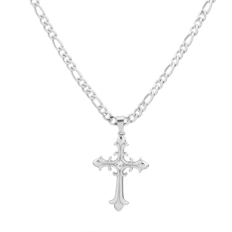 Chrome Hearts Cross Pendant Ornate with Crystal