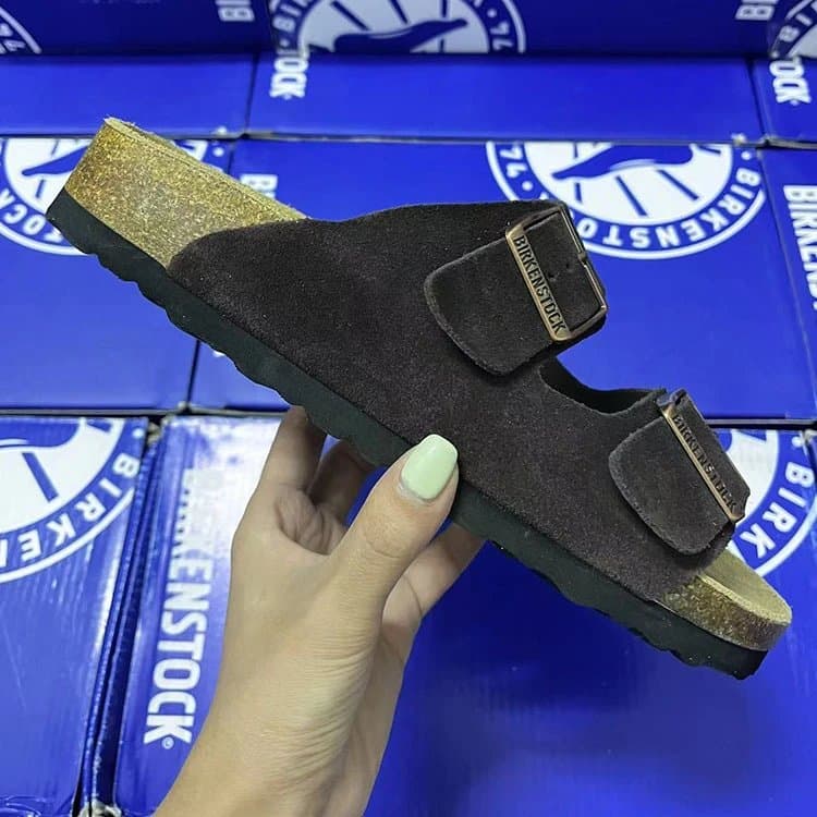 Birkenstock Arizona Suede with Gold Cork Footbed