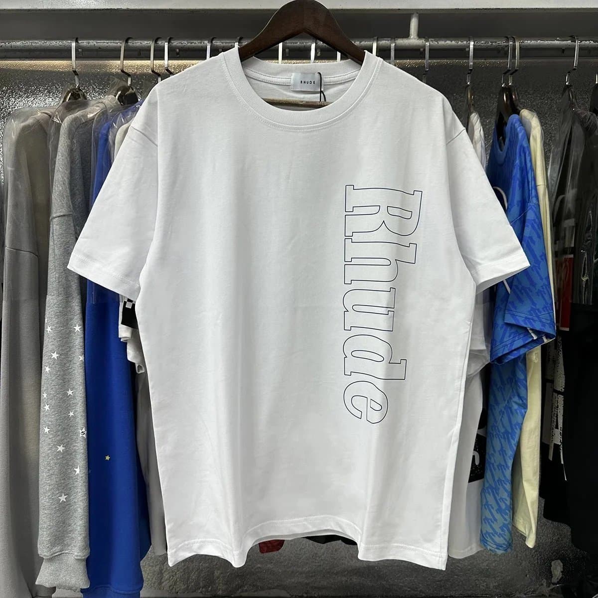 Rhude Outline Logo Tee Vertical Outline