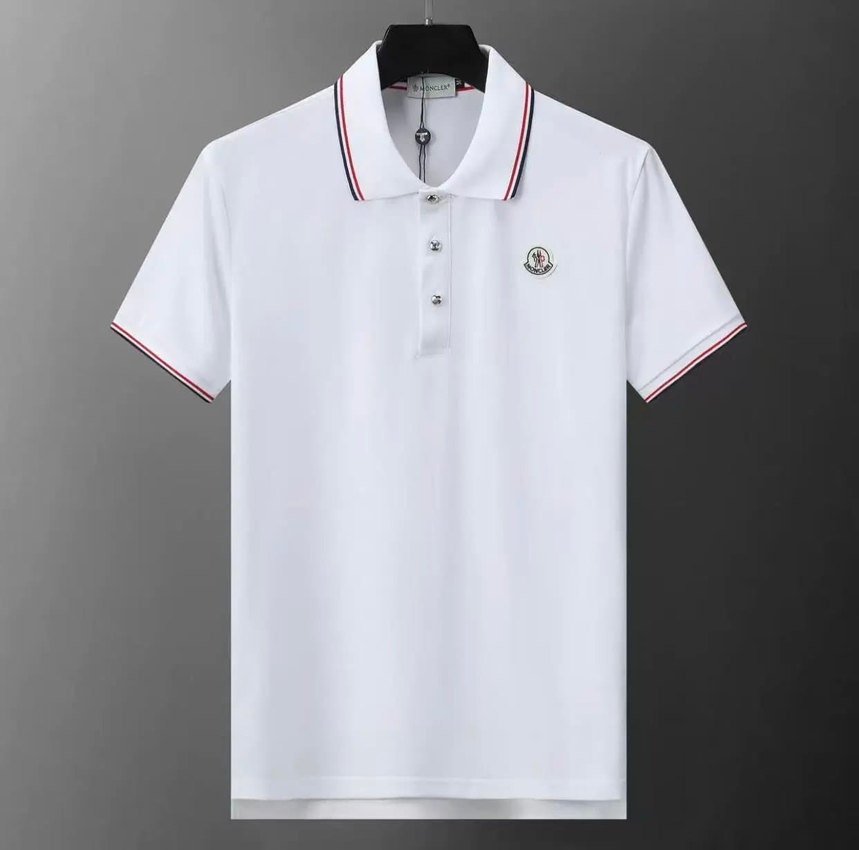 Moncler Polo Shirt Contrast Trim — 30075白色