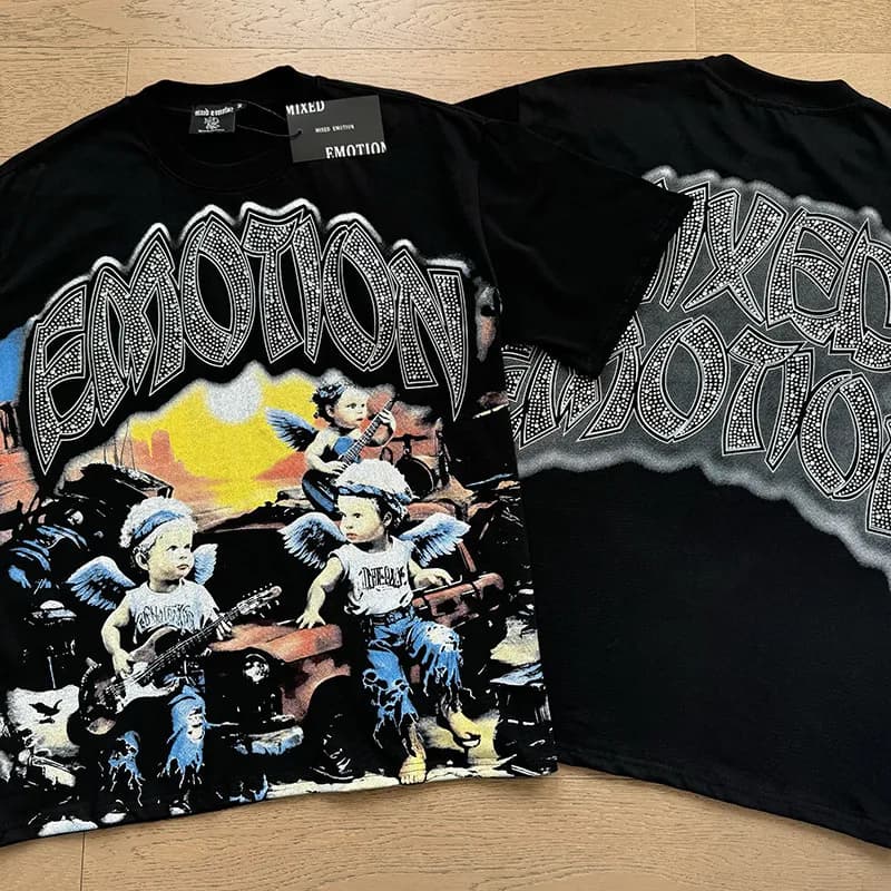 Mixed Emotion Graphic Tee Emotion Angels Print