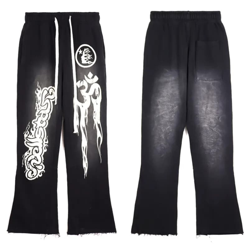 Graphic Sweatpants Om Symbol Print