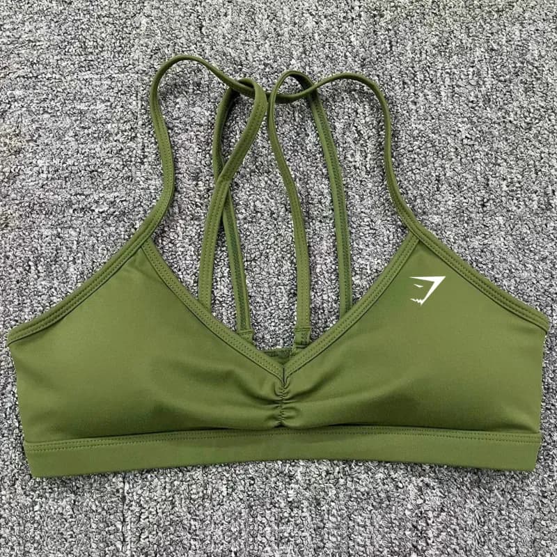 Strappy Sports Bra Olive Green