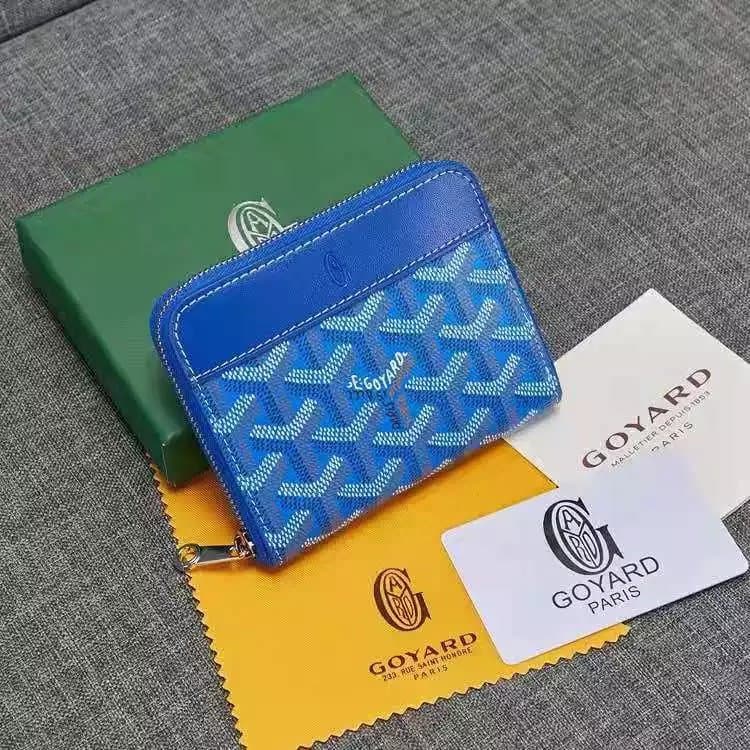 Goyard Bifold Wallet Chevron Pattern — 款式3蓝色