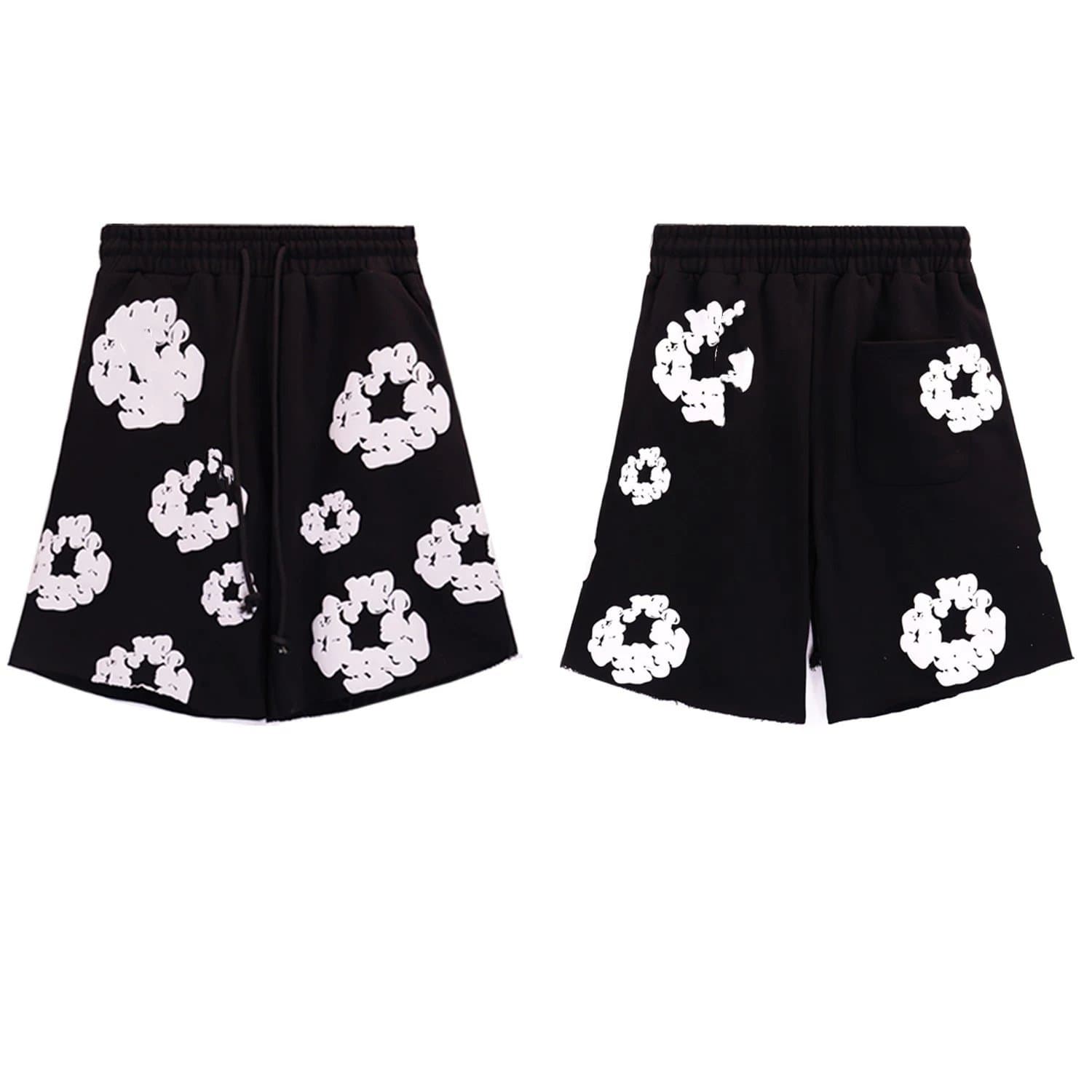 Fear of God Essentials Printed Sweat Shorts Cloud Logo — 黑色短裤