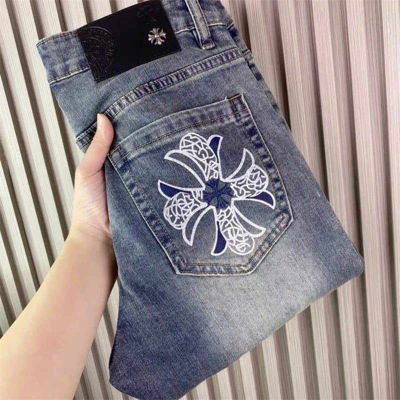 Chrome Hearts Jeans Embroidered Pocket