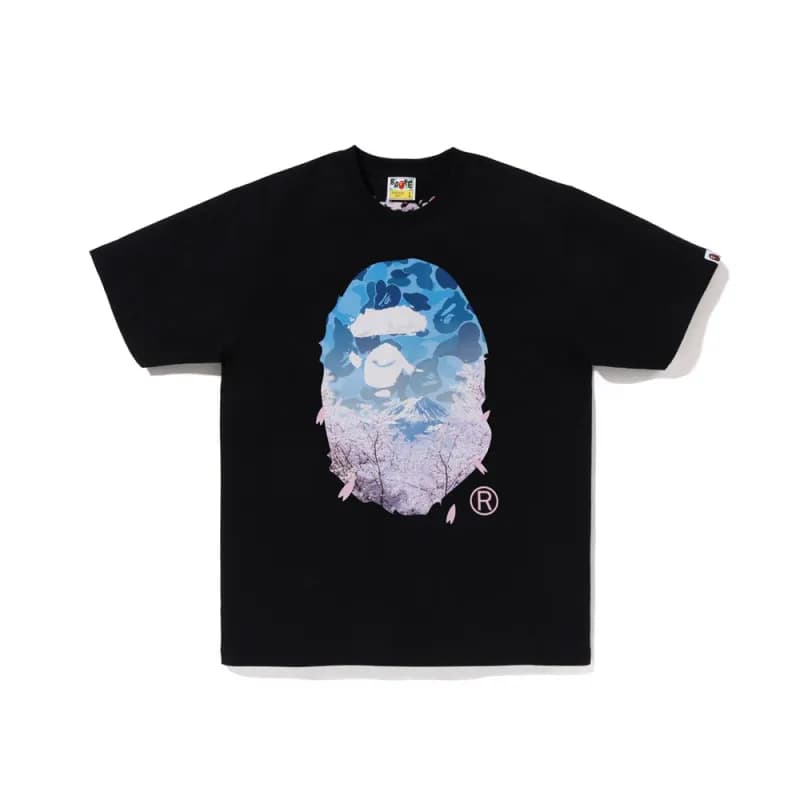 BAPE Ape Head Tee Camo Ape Logo — 799 black