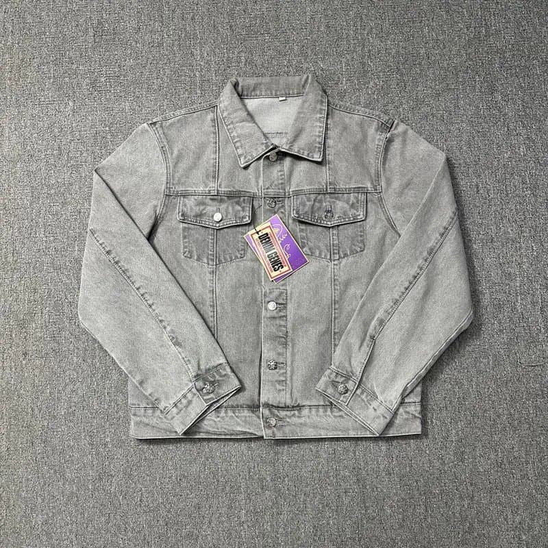 Denim Jacket Corteiz Logo Back — 8006灰