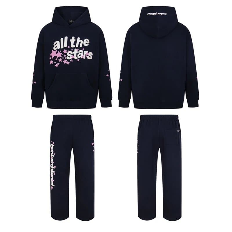 Broken Planet Logo Joggers Star Print — B01—B02宝蓝色套装