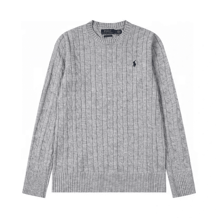 Polo Ralph Lauren Cable Knit Quarter-Zip Sweater Classic Cable — 灰色