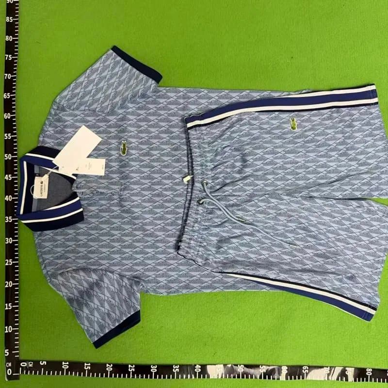 Lacoste Polo and Shorts Set Diamond Pattern