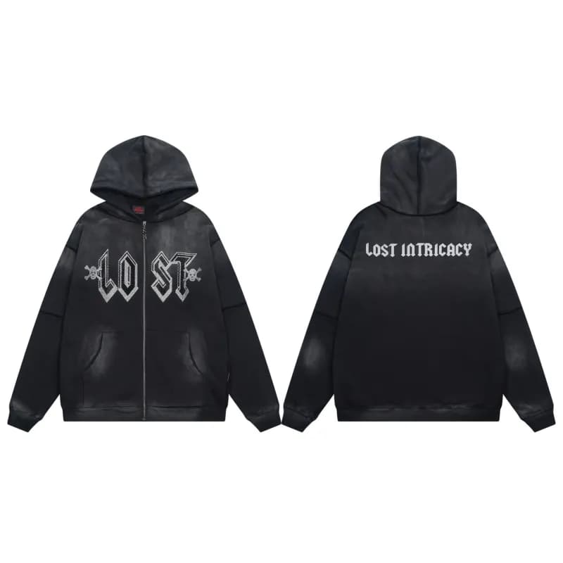 Zip-Up Hoodie Crystal Logo