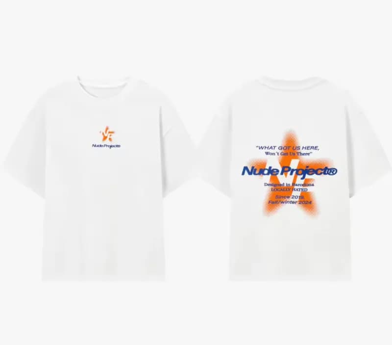 Nude Project Graphic Tee Orange Star Print