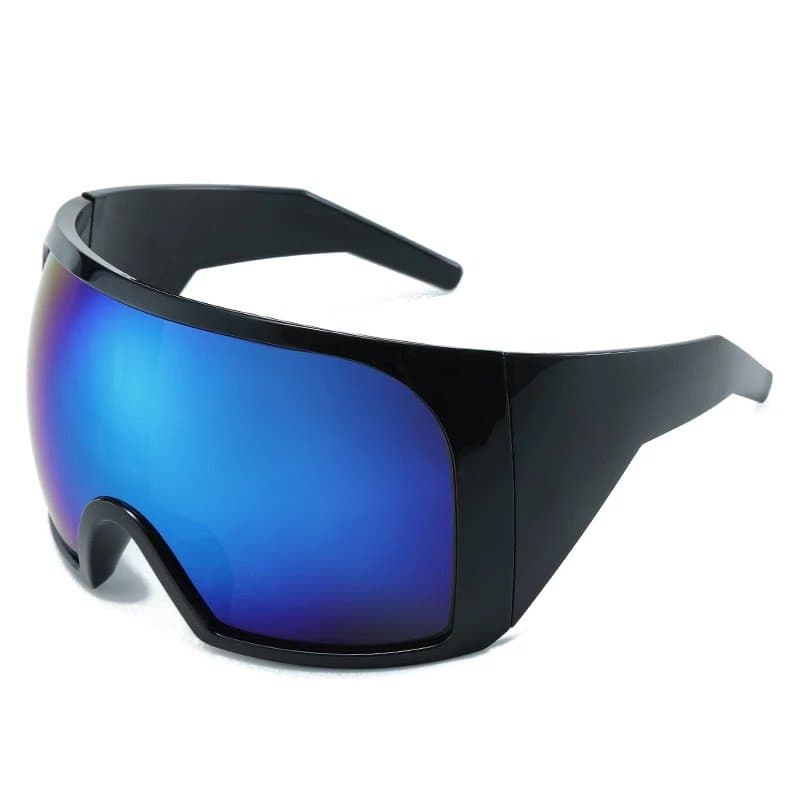 Gentle Monster Shield Sunglasses Matte Grey Frame with Dark Lens — 蓝膜