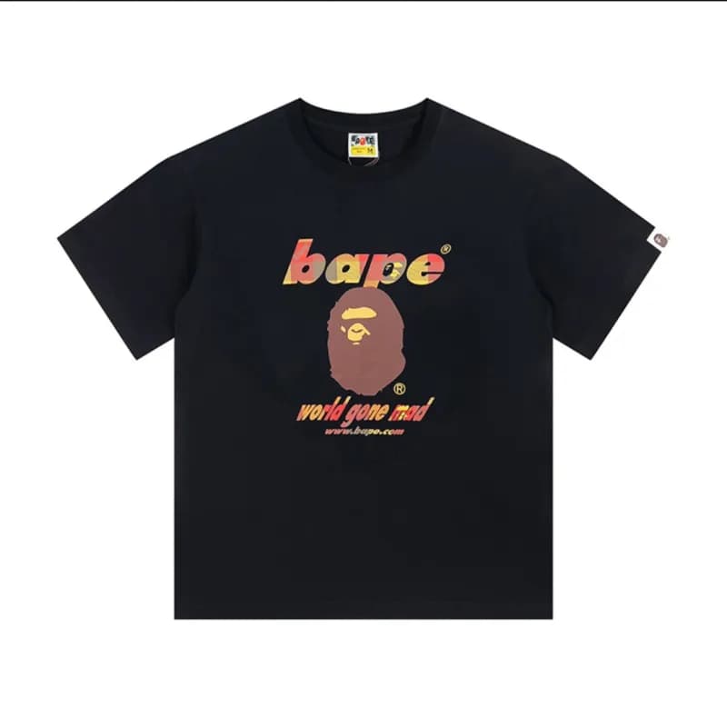 BAPE A Bathing Ape Tee College Logo — 71 黑色