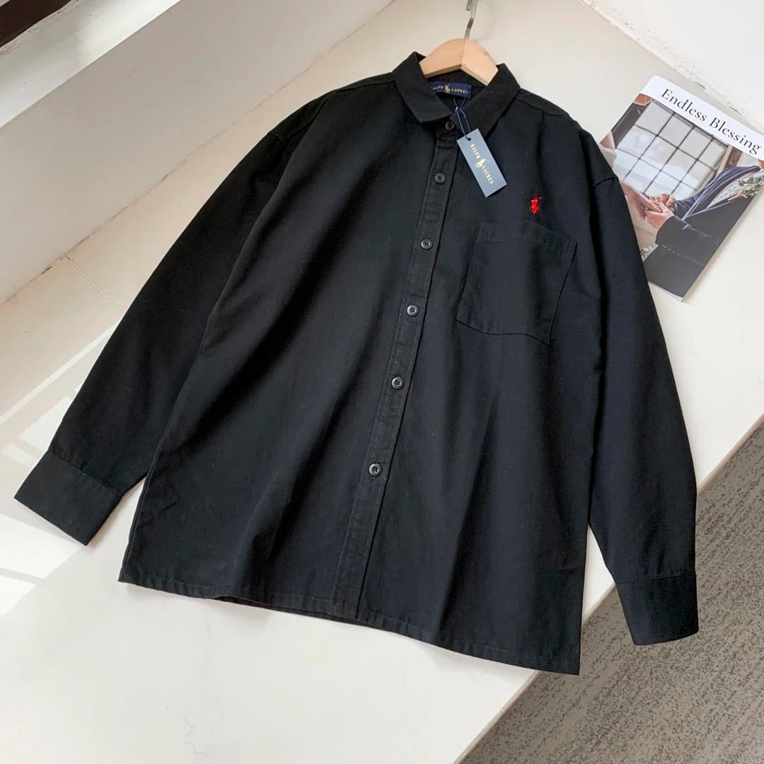 Polo Ralph Lauren Long-Sleeve Polo Shirt Classic Fit — 345909黑色