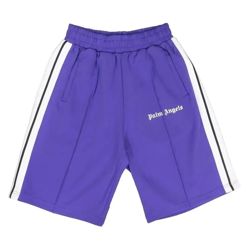 Palm Angels Track Shorts Purple with White Side Stripes