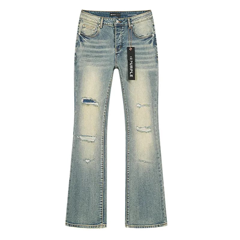 Broken Planet Flared Jeans Distressed Wash