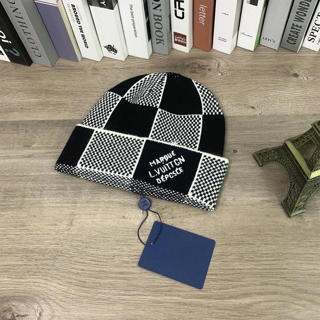Louis Vuitton Knit Beanie Checkerboard Patchwork