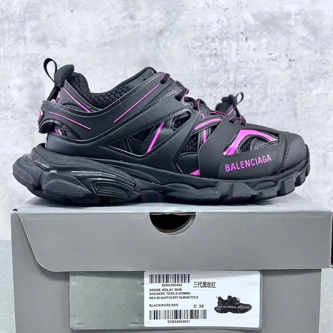 Balenciaga Triple S Dazzling Silver — GOOD 巴黎Track3.0 黑玫红