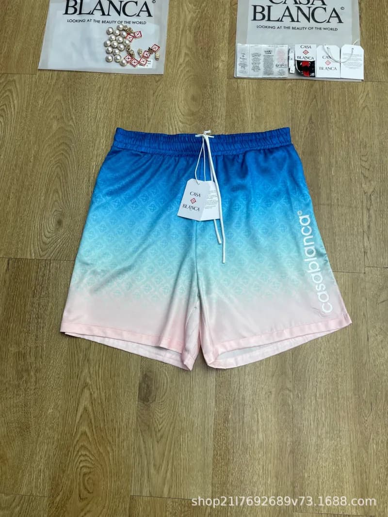 Gradient Logo Shorts Ombre Geometric Print