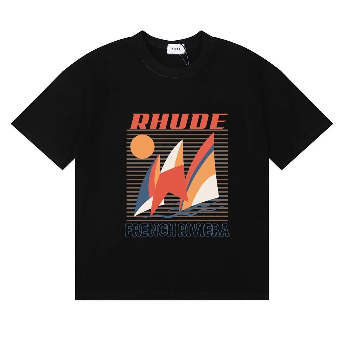 Rhude Graphic Tee Racing Logo — 50153黑