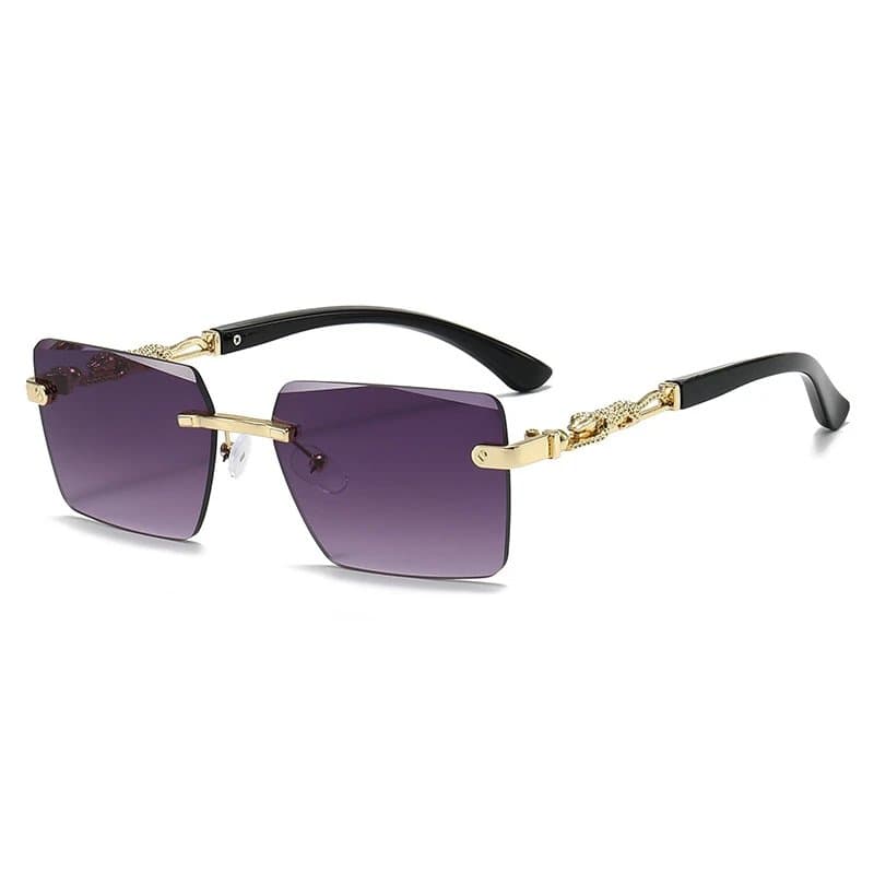 Chrome Hearts Rimless Sunglasses Gold Chain Detail