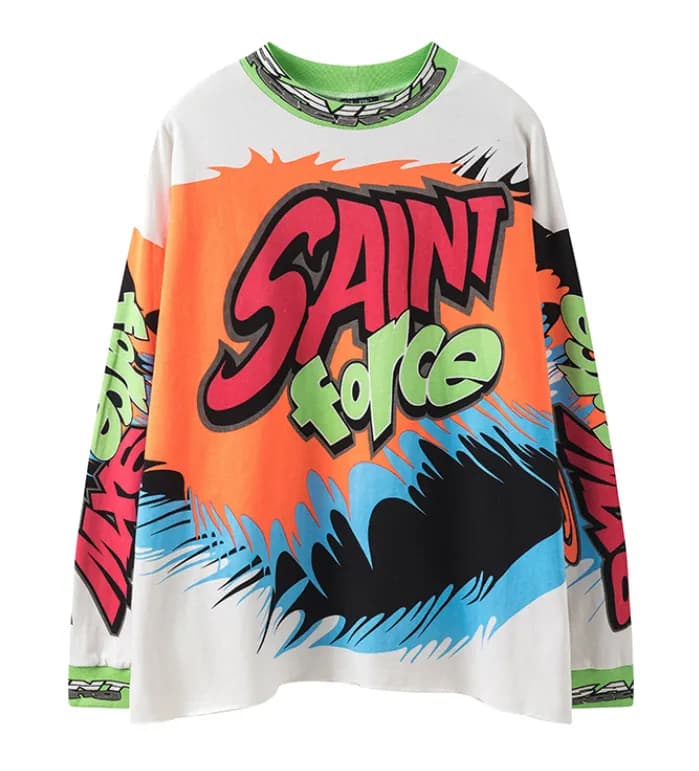 Saint Laurent Graphic T-Shirt Hate Saint Print — ST619 long sleeves