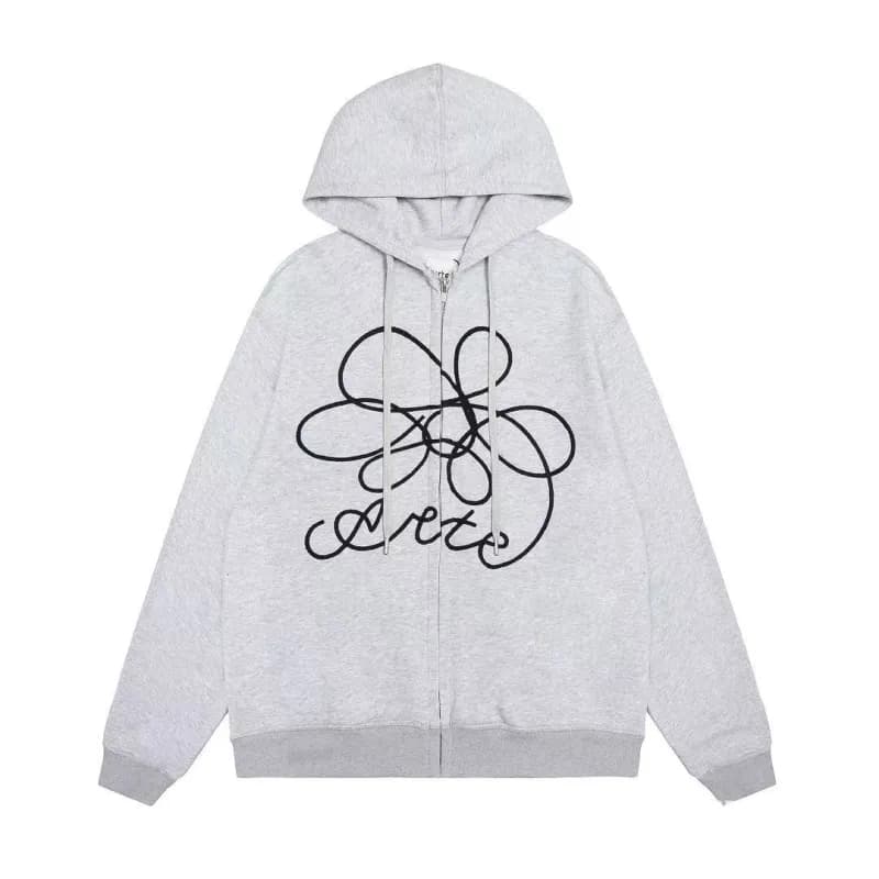 Off-White Zip-Up Hoodie Abstract Logo