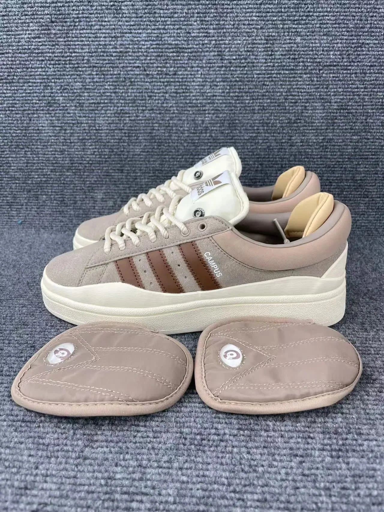 Adidas Campus Black White — 浅卡其