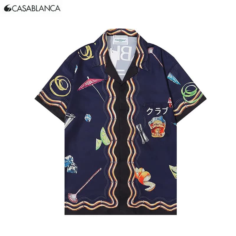 Casablanca Camp Collar Shirt Cocktail Print