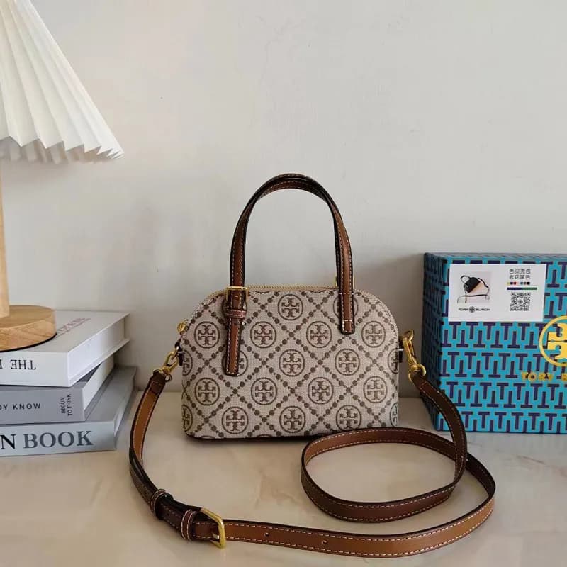 Tory Burch Mini Bowler Bag T Monogram Canvas