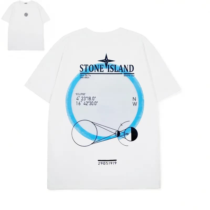 Stone Island Logo T-Shirt Compass Logo — 803白色
