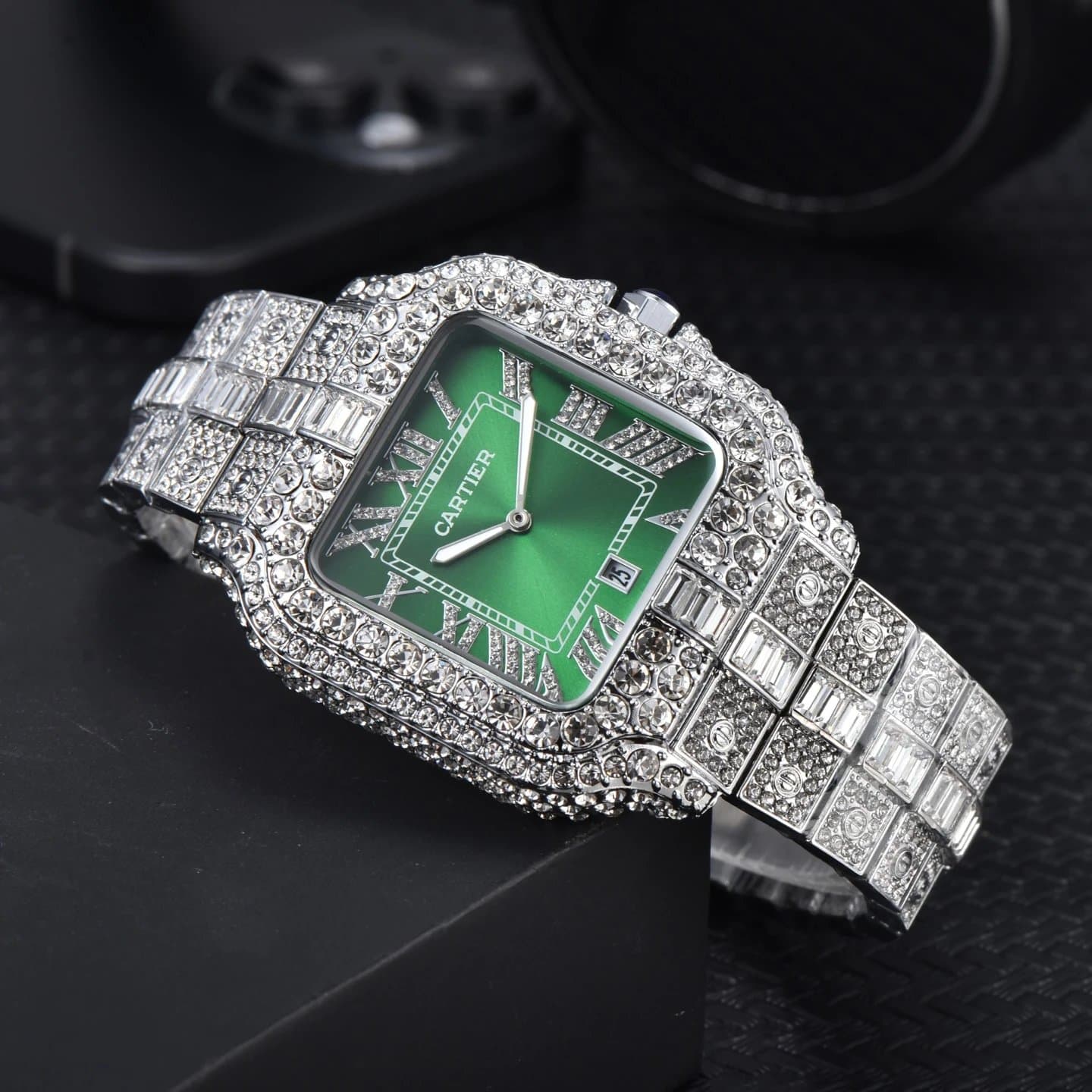 Cartier Santos-Dumont Paved with Crystals