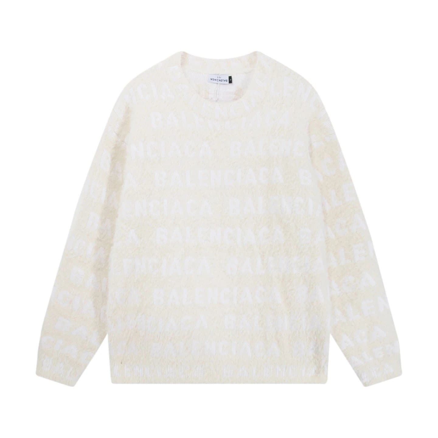 Balenciaga Logo Knit Sweater All-Over Logo