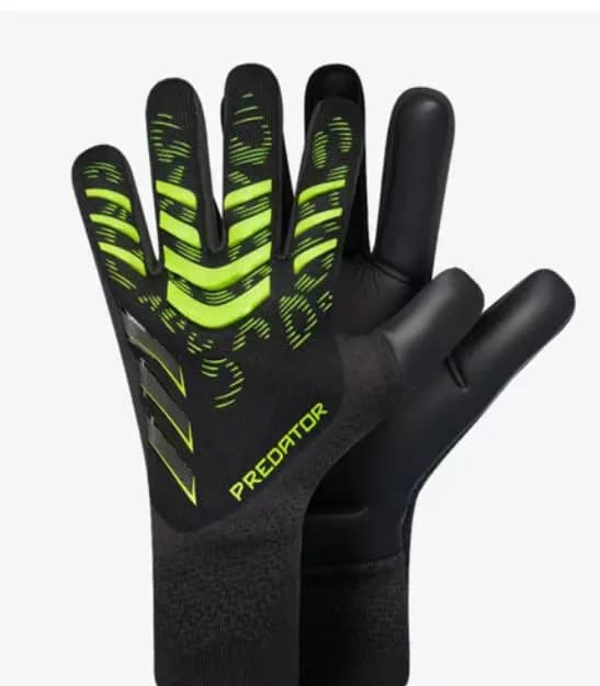 Adidas Predator Gloves Black with Neon Green Accents