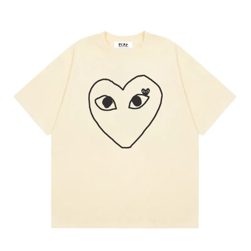 Comme des Garçons Heart Logo T-Shirt Light Blue with Red Heart — 23 apricot