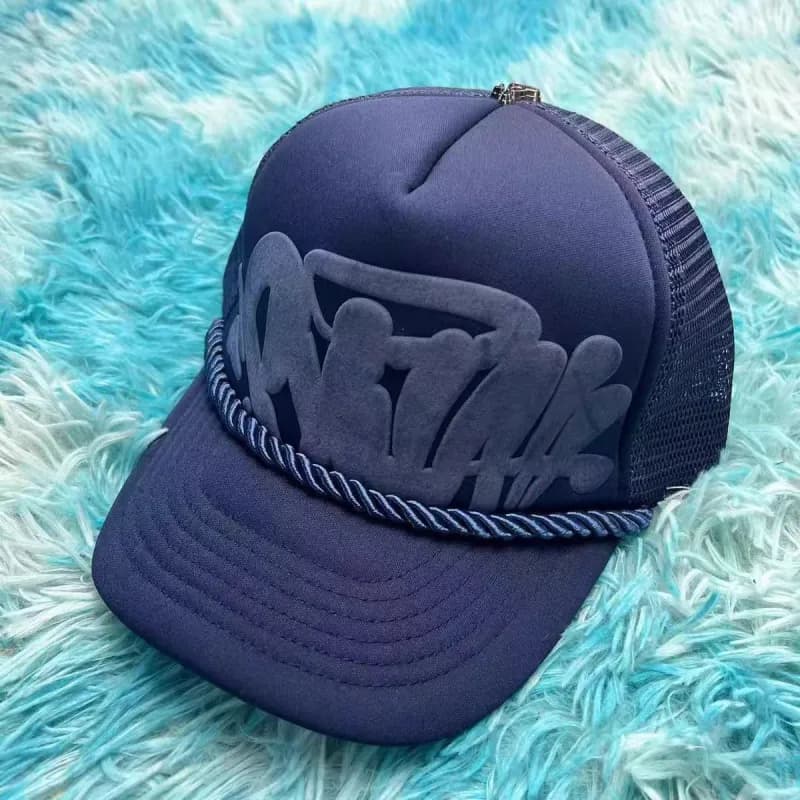 Sp5der Trucker Cap 3D Logo Rope Trim — 海绵粗绳藏青