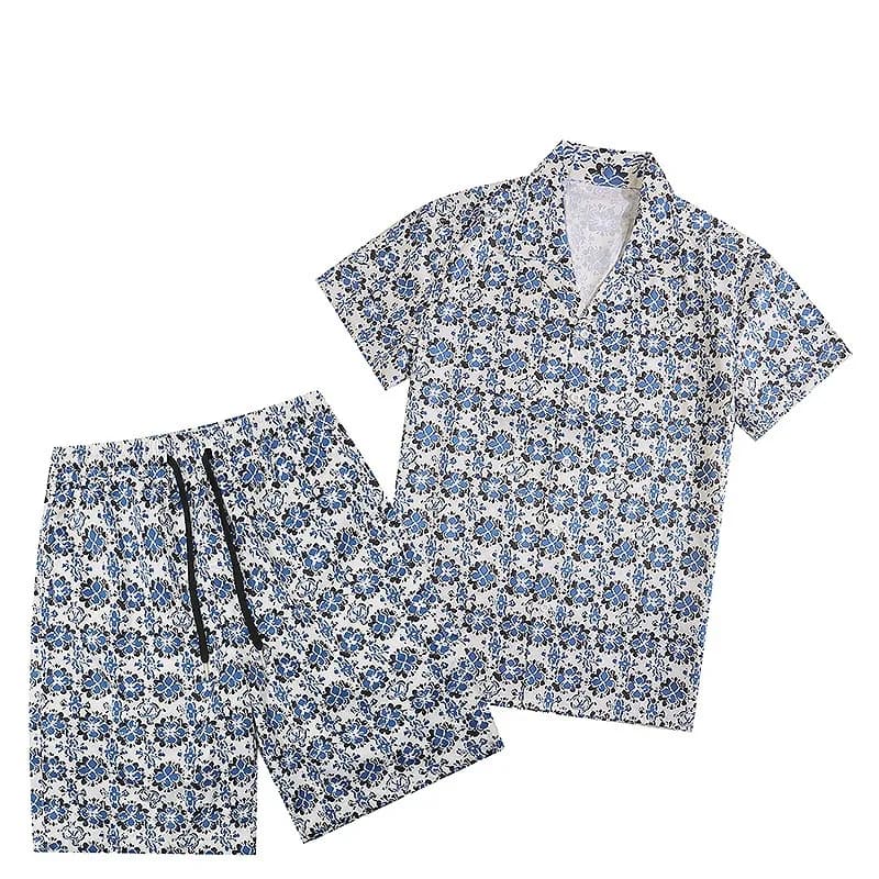 Louis Vuitton Monogram Print Set Light Blue with Navy Pattern — A118+K67