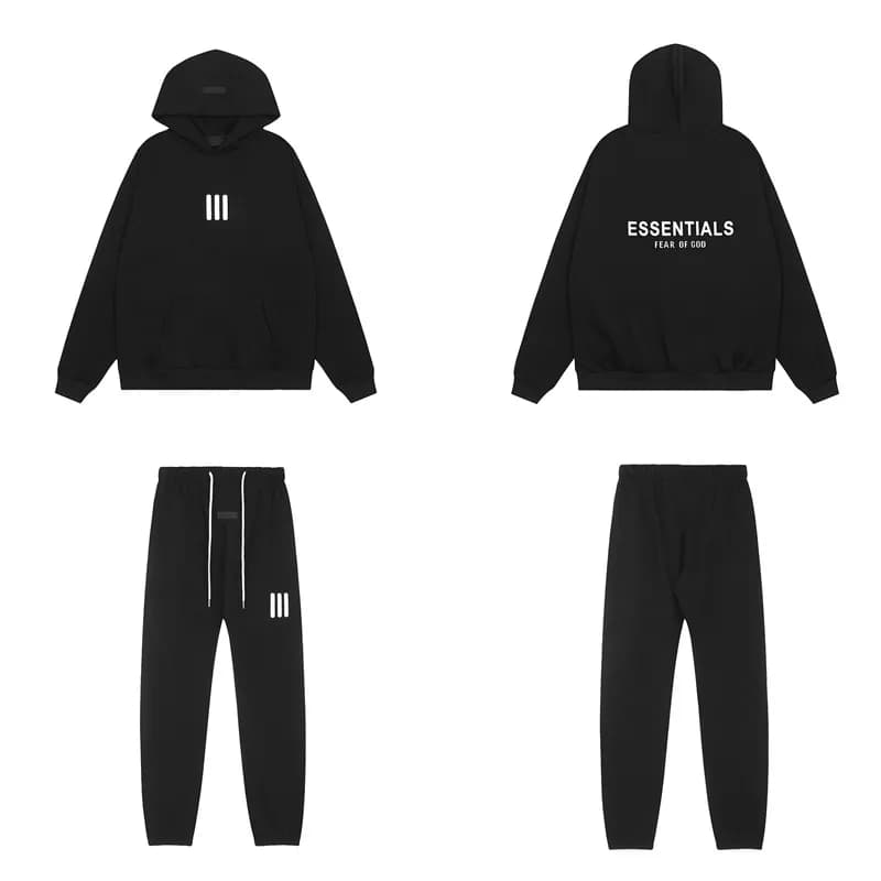 Adidas Track Pants Three Stripes — 2433黑色套装