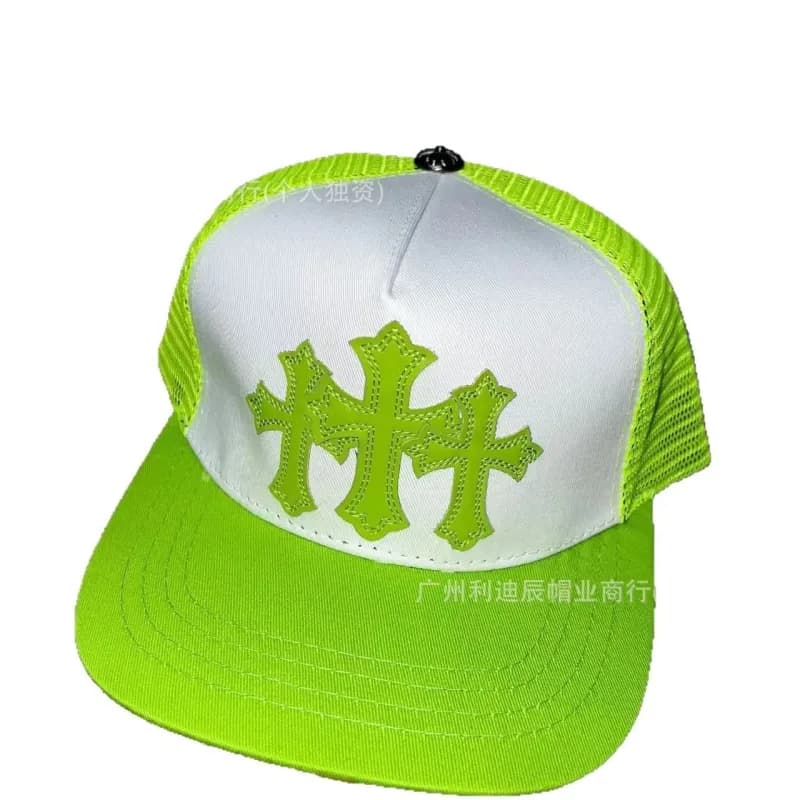 Chrome Hearts Trucker Hat Multi-Color Cross Embroidery — 绿标绿色