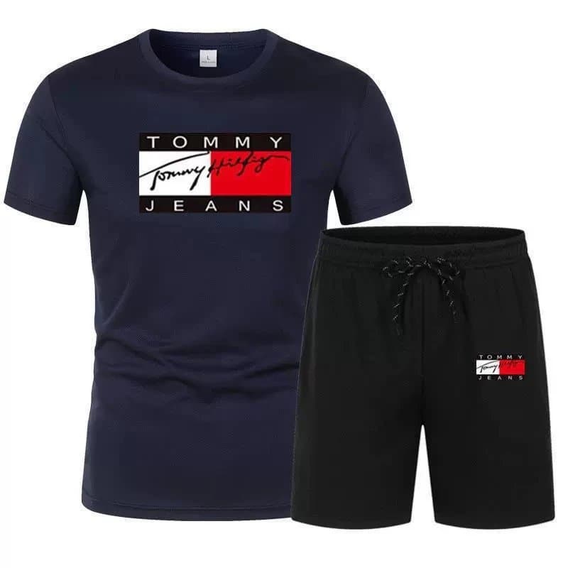 Tommy Hilfiger Logo Tee & Shorts Set Signature Flag Logo