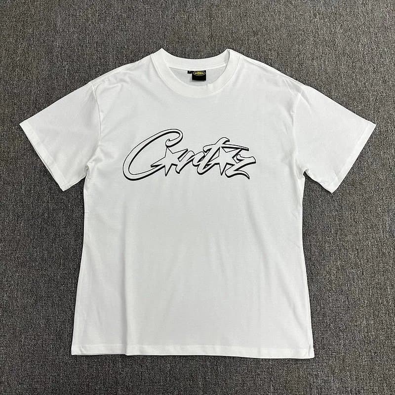 Corteiz Logo Tee Pink Outline Script — 0154035HJ