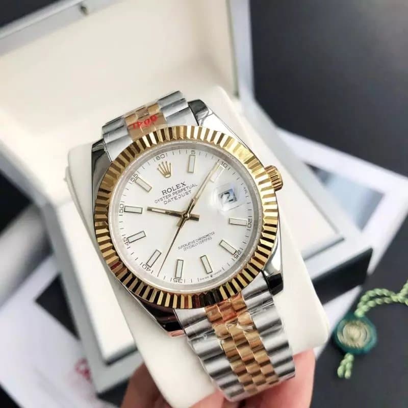 Rolex Datejust Stainless Steel Grey Dial — 间黄金白盘·五珠表带 高级蓝宝石玻璃镜面（防刮花）